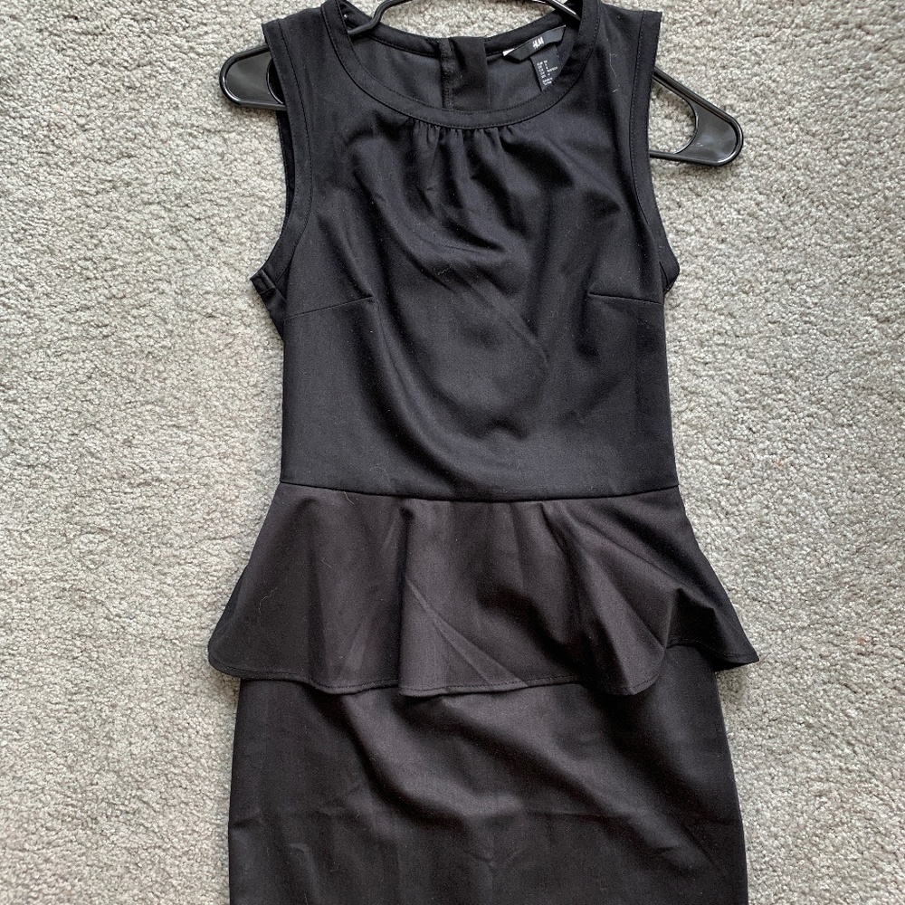 H&M Black Peplum Dress
